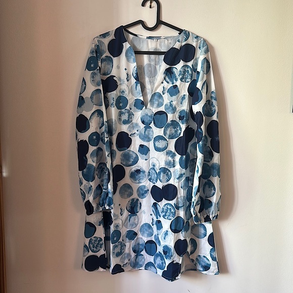 Silky Blue polka dot Tunic - Picture 1 of 4